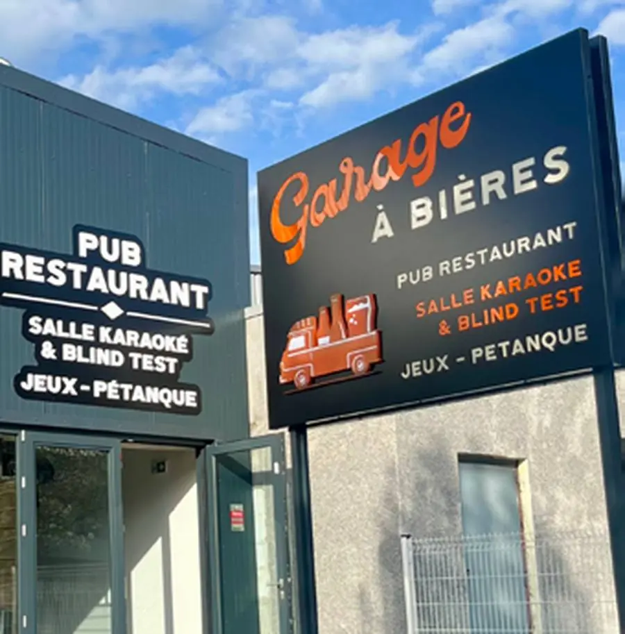 Enseigne lumineuse — Garage à Bières – enseignes réalisé par Loire Pub