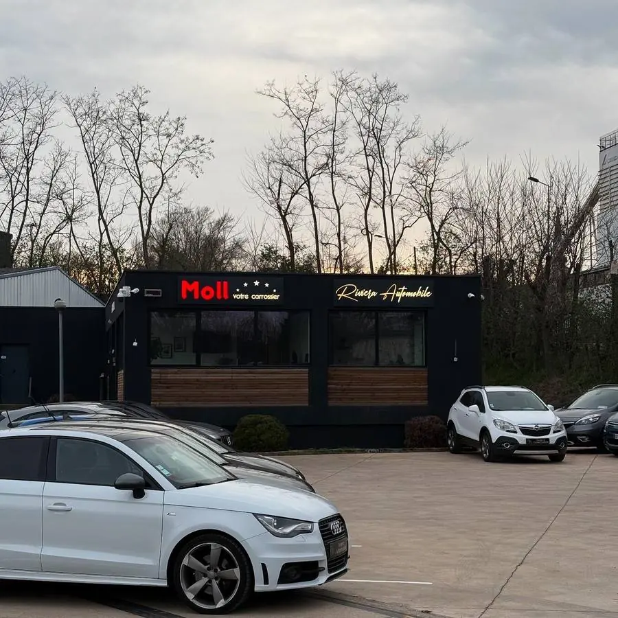 Enseigne lumineuse — Moll Carrosserie & Riviera Automobile – enseignes réalisé par Loire Pub